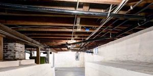 Home's basement. Sill Plate Replacement by Masonry Waterproofing, and Drainage Masters in Portland OR and Vancouver WA