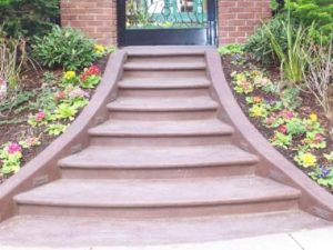 Masonry Waterproofing and Drainage Masters - Vancouver Wa - Portland OR - Wide entry steps with colored concrete