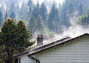 storm outside Portland OR house leading to possible rainwater foundation damage