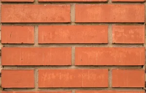 Closeup of brick wall after repointing work